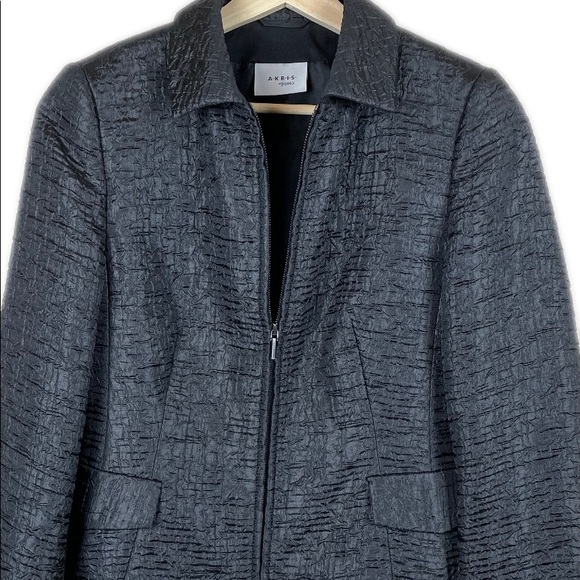 Akris Punto Black Zip Jacket Size 8 - Picture 2 of 7